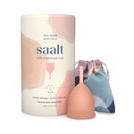 Saalt Soft Menstrual Cup - Super Soft and Flexible - Best Sensitive Cup - Wear for 12 Hours - Made in USA (Desert Blush, Small)