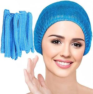 Smilco 200 Pcs Disposable Hair Nets - 21 Inches - Bulk Bouffant Caps Non-Woven Hairnet for Food Service, Hospitals, Labs - Breathable Elastic Head Covers for Women und Men