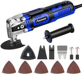 AVID POWER Oscillating Tool, 3.5-Amp Oscillating Multi Tool with 4.5° Oscillation Angle, 6 Variable Speeds and 13pcs Saw Accessories, Auxiliary Handle and Carrying Bag - Blue