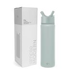 Simple Modern Water Bottle with Straw | Insulated Stainless Steel Thermos for Sports Gym | Summit Collection | 22oz | Sea Glass Sage