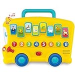 Animal Sounds Bus for Babies 6 Months Old & Up with Lights, Music, Numbers, Volume Control & More - Educational Baby Musical Toys