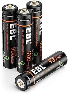 EBL 1.5V USB AAA Batterie Ricaricabili con Micro USB Cavo, Pile Ricaricabili da 900mWh, Confezione da 4 pezzi