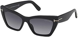 Tom Ford WYATT FT 0871 Shiny Black/Grey Shaded 56/15/140 women Sunglasses