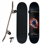 Woke God's Eye (31"x 8") Skateboard for Boys & Girls, 7 Layer Wooden (Canadian Maple) Double Kick Deck Concave |Beginners Longboards |Skateboard for Kids/Youth/Boys & Girls| Suitable For 8 years Above