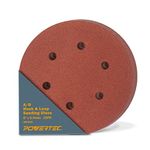 POWERTEC 45232 A/O Hook and Loop 6 Hole Disc, 6-Inch, 320 Grit, 25-Pack