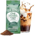 Four Sigmatic Happy Gut Organic Ground Coffee | Medium Roast, Immune Boosting Probiotic Mushroom Coffee with Chaga & Turkey Tail for Gut Health & Immune Support | 12oz Bag