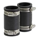 Supply Giant 6I44x2 Flexible PVC Coupling with Stainless Steel Clamps for Pipe Size 1 inch Black (Pack of 2) Inner Diameter 1.3 Inches