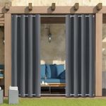 LiveGo Outdoor Curtains for Garden Patio Gazebo Pergola,Waterproof,Windproof,Blackout Thermal Insulated Double Grommet(Top and Bottom) Outdoor Curtains for Garden Patio Door