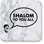 Hippowarehouse Shalom to you all printed coaster gloss finish durable backing 9cm x 9cm 2 pack