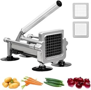 MYTASUY Commercial French Fry Cutter Stainless Steel.Potato Cutter for French Fries with 1/4 and 3/8Inch Blade, Commercial French Fry Cutter Manual Potatoes Cutting Machine with Suction Feet.