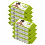 Little Angel Super Soft Cleansing Baby Wipes, 648 Count, Enriched with Aloe vera & Vitamin E, pH Balanced, Dermatologically Tested & Alcohol-free, Pack of 9, 72 count/pack