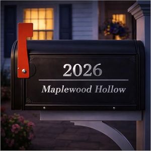 Custom Mailbox Decal,Personalized Mailbox Numbers Address Sticker with Name Street Text, Waterproof Vinyl Mailbox Lettering for Home, Office, Apartment, Curbside Mailbox and Outdoor Address Signs