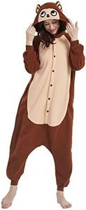 Animal Adult Onesie Unisex One-Piece Cosplay Costume Pajamas For Men, Coffee Monkey, Small