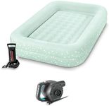 INTEX 66810EP Inflatable Kidz Travel Bed Set: Air Mattress Includes Hand Pump and Carry Bag – Indoor Use – 28" x 52 x 4 Bundled w/Electric Pump