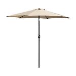 TUKAILAi 3M Round Garden Parasol Umbrella with Crank and Tilt Mechanism Sun Shade Canopy Sun Shade UV Protective Sunscreen Protection Water Resistant for Outdoor Patio Beach Pool Cream