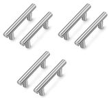 Store2508 Stainless Steel Cabinet Handles Pulls 4 Inches (Brushed Steel Pack of 6)