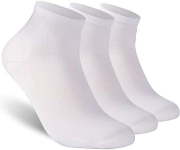 RTZAT Merino Wool Ankle Socks, Men's Women's 90% Wool Athletic Thin Running Moisture Wicking Socks, 3 Pairs, White