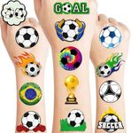 104 PCS Soccer Ball Temporary Tattoos Themed Birthday Party Decorations Favors Supplies Decor Europa World Cup Football Sports Player Tattoo Stickers Gifts For Game Boys Girls Class School Prizes