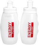 (2 Bottles) Small, Semi-Rigid, Easy-to-Clean, Refillable Gu Flask for Sports Nutrition Liquid Energy Gel Flask - Cycling Flask, Running Flask, Triathlons, Marathons. 110ml (3.5oz)