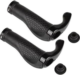 1 Pair Bicycle Handlebar Grips, Bike Handlebar Grips, Ergonomic Shockproof Bicycle Handle Grip for Mountain Bike MTB BMX with End Caps