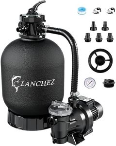 LANCHEZ 18" Sand Filter Pump for Above Ground Pool with Timer, 1.5 HP, Max 4900 GPH for Pools Up to 20000GAL, 6-Way Valve Pool Sand Filter System, Enhanced Circulation for Crystal-Clear Pool