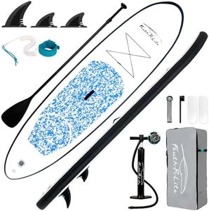 FEATH-R-LITE Inflatable Stand Up Paddle Board 10'x30''x6'' Ultra-Light (16.7lbs) SUP with Paddleboard Accessories,Three Fins,Adjustable Paddle, Pump,Backpack, Leash
