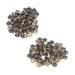 Trimming Shop Leather Rivets 100 Set Double Cap Rivets Tubular Metal Studs for DIY Crafts, Handbag, Belts, Purses, Bags, Shoes, Clothing, Repair & Replacement, 10mm, Bronze