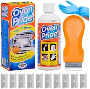 Oven Cleaner | Oven Pride Full Kit 500ml + Oven Scraper Tool None Scratch + 10 Spare Units | Includes Protective Gloves & Grill Rack Bags