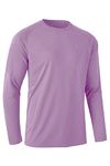 Rdruko Mens UV Protection Long Sleeve Tops UPF 50+ Quick Dry Rash Guard Shirt for Running Sport Fishing Hiking Swimming Lilac XL