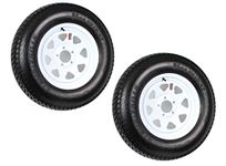 eCustomRim 2-Pack Trailer Tire Rim ST205/75D15 15 in. Load C 5 Lug White Spoke Wheel - 2 Year Warranty w/Free Roadside