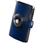 I-Clip Stainless Steel for Apple AirTag with Interchangeable Moneyclip - Wallet - Slim Wallet - Wallet Compatible with AirTag - Steel Polished Deep Blue