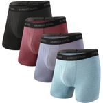 BAMBOO COOL Men’s Underwear Boxer Briefs Soft Comfortable Bamboo Viscose Underwear Trunks (4 Pack)