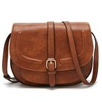 DCCN Women's Crossbody Bags Saddle Purse Satchel Bag Tote Shoulder Handbags Brown