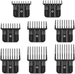 8 Pack Premium Trimmer Guards Fit for BaBylissPRO Barberology FX787 & FX726 Trimmer, Replacement Guards with Metal Spring Clip - From 1/32-5/4 inch Snap on Blade Attachment Combs Set