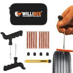WILLIBEE 6-in-1 Tubeless Tyre Puncture Repair Kit for Car, Bike, Scooter & SUV (with Storage Bag) | Universal Emergency Tyre Fix Tool Set, Flat Tire Puncher Repair Kit.