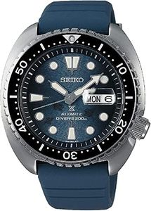 SEIKO SRPE07 Automatic Watch for Men - Prospex Automatic Diver - Patterned Blue Dial with Day/Date, Dark Blue Rotating Bezel, 200m Water-Resistant