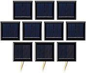 AOSHIKE 10Pcs 2V 130mA Micro Solar Panels Photovoltaic Solar Cells with Wires Solars Epoxy Plate DIY Projects Toys 54mm x 54mm/2.13" x 2.13"