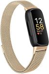 Metal Band for Fitbit Inspire 3 Bands, Stainless Steel Mesh Loop Adjustable Magnetic Wristband Replacement Breathable Strap for Fitbit Inspire 3 Fitness Tracker Women Men (Rose Gold)