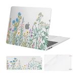 MOSISO Compatible with MacBook Air 13 inch Case 2021 2020 2019 2018 Release M1 A2337 A2179 A1932 Retina Display, Plastic Vivid Flower Hard Shell Case&Keyboard Cover&Screen Protector, Transparent