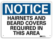 SmartSign by Lyle U5-1248-RA_14X10"Notice HAIRNETS and Beard Covers Required in This Area" Reflective Recycled Aluminum Sign, 14" x 10"