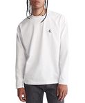 Calvin Klein Men's Relaxed Fit Archive Logo Crewneck Long Sleeve Tee, Brilliant White, Large