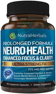 Brain Booster Supplement -"90 Day Supply"- Nootropics Support Mental Clarity, Memory & Focus. Scientifically Formulated for Prolonged Performance - DMAE, Bacopa Monnieri, Rhodiola Rosea.