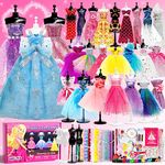 Axirata 600+PCS Fashion Design Kit for Girls Creativity DIY Arts & Crafts Kit for Kids with 4 Mannequins, Fashion Designer Sketchbook, Sewing Kit for Teen Girls Birthday Gift Age 6 7 8 9 10 11 12+