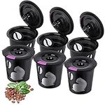 Reusable K Cups for K-Mini, 6 Pack Reusable Coffee Filters Pods for Keurig, BPA Free Refillable Single K Cups for Keurig K-Mini/Plus, K-Duo/Plus, 1.0 & 2.0 Series