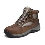 NORTIV 8 Men's Safety Steel Toe Work Boots Waterproof Construction Boots Brown Size 8 M US Rockfor-STL