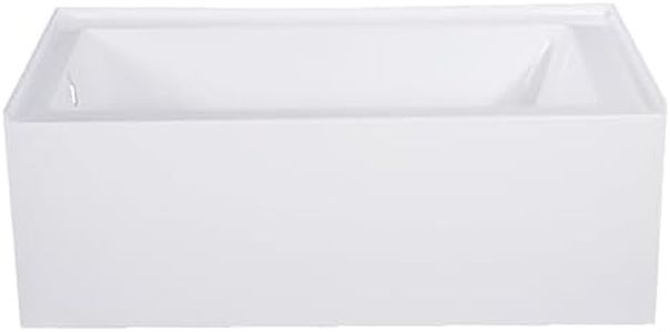 Kingston Brass Aqua Eden VTAP543022L 54-Inch Acrylic Alcove Tub with Left Hand Drain, White