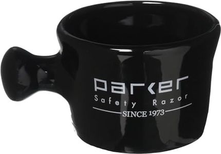 Parker Safety Razor Deluxe Black Stoneware Apothecary Style Shave Mug - Handmade in the USA