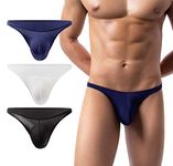 AIEOE Men's Mesh Underwear Stretch Briefs Bikini Underpants with Pouch 3 Pack 01 Size L