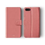 Tirita Phone Case Compatible with iPhone 6 Plus & 6s Plus Flip Book Wallet Cover PU Leather Shabby Chic Vintage Style Pastel Pink