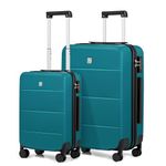 Hanke 2 Piece Hard Shell Luggage Sets with Spinner Wheels Carry On Suitcase Set Checked Medium Luggage Lightweight Travel Luggage for Men Women(20/26 Inch, Caribbean Blue)